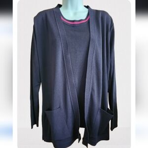 Misook Tank+Cardigan Open Front Size L